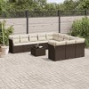 vidaXL 12 Piece Patio Sofa Set with Cushions Brown Poly Rattan - Brown and Cream With Table - 2 of 4