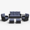 LayinSun Outdoor Patio Furniture Set, Black Rattan Wicker Sectional Swivel Rocker Chairs Sets - 2 of 4