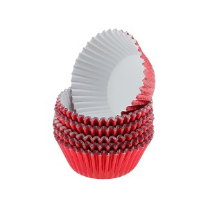 Unique Bargains Solid Color Disposable Baking Cups Aluminum Foil Greaseproof Paper 1.97"x1.18" 100 Pcs - 1 of 4