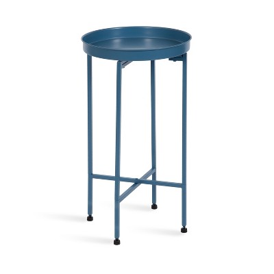 Kate and Laurel Celia Round Metal Foldable Tray Accent Table
