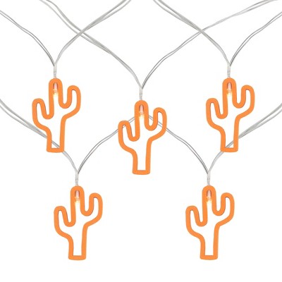 Northlight 10-Count LED Orange Cactus Fairy Lights - Warm White