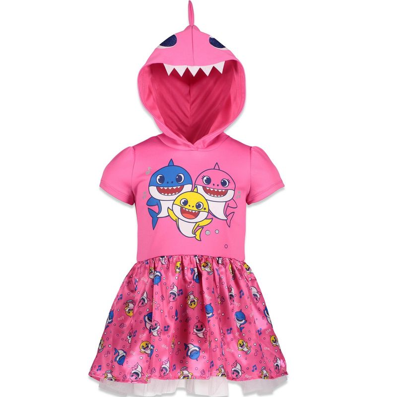 Pinkfong Baby Shark Mommy Shark Daddy Shark Girls Short Sleeve Dress Little Kid, 1 of 9