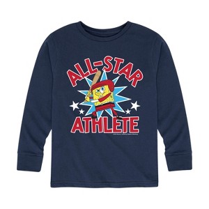 Boys' - SpongeBob SquarePants - American All Star Long Sleeve Graphic T-Shirt - 1 of 4
