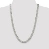Black Bow Jewelry Men's 9mm Sterling Silver Solid Pave Curb Chain Necklace - 3 of 4