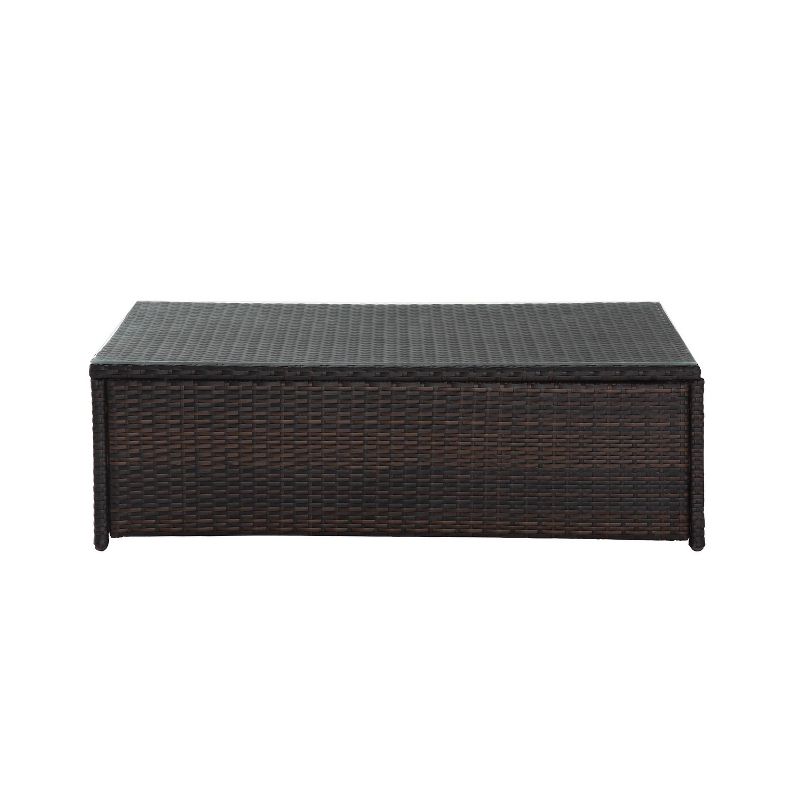 Palm Harbor Outdoor Wicker Coffee Table - Brown - Crosley, 1 of 6