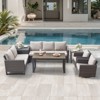 Belord 7PCS Outdoor Sectional Patio Furniture Set, All Weather Conversation with Swivel Patio Chair, Storage Box, L-Shape Sectional Sofa, Coffee Table - 2 of 4