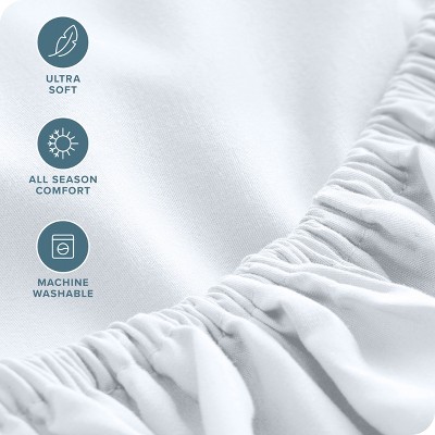 Twin XL White Microfiber Deep Pocket Fitted Sheet Set