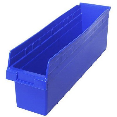 Quantum Storage Systems Economy Shelf Bin, Nesting, 23-5/8"W X 6-5/8"D X 4"H, (7) Divider Slots, Rear Hanglock