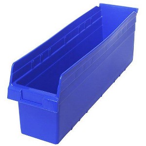 Quantum Storage Systems Economy Shelf Bin, Nesting, 23-5/8"W X 6-5/8"D X 4"H, (7) Divider Slots, Rear Hanglock - 1 of 1