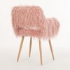 CAVINAS Faux Fur Padded Vanity Chair with Metal Legs,Accent Sitting Chair,Elegant Side Dining Chair for Restaurant,Guest Room,Vacation Home - 3 of 4