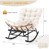 2PCS Papasan Rocking Chair with Footrest, Oversized PE Rattan Lounge Chair with Removable Cushion, for Patio & Living Room - 2 of 4
