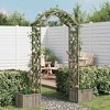 vidaXL Pergola Outdoor Garden Arch Pergola Trellis with Planter Solid Wood Fir - Gray - 2 of 4