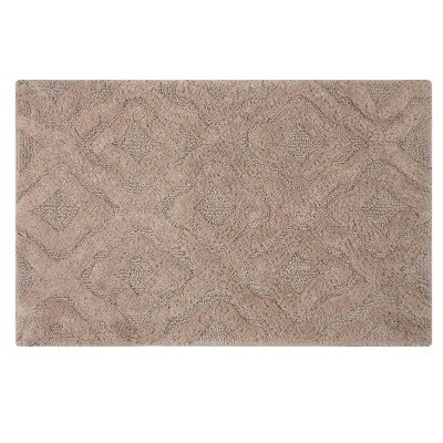 Knightsbridge Link Bath Rug Cotton Non Skid Back, Stone