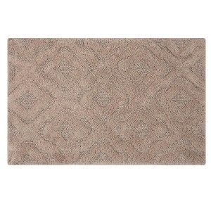 Knightsbridge Link Bath Rug Cotton Non Skid Back, Stone - 1 of 4