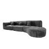 Maliang 140" Modern Curved Sectional Sofa with High-Density Fully Compressed Sponge, 3-Piece Set, Fully Assembled, Right Hand Facing - 2 of 4