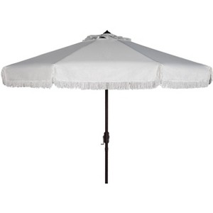 Milan Fringe 9Ft Crank Push Button Tilt Umbrella - PAT8008 - Safavieh - 1 of 4