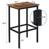 WARMOUNTS Set of 2 Rustic Brown Counter Height Barstool Backless with Sturdy Steel Frame - 4 of 4