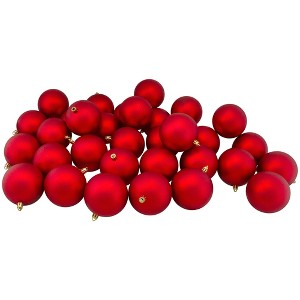 Northlight 32ct Red Matte Shatterproof Christmas Ball Ornaments 3.25" (80mm) - 1 of 3
