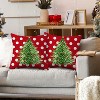 Lomsoe 2pcs White Polka Dots Christmas Tree Christmas Throw Pillow Covers Red Decorated Ball Designs, Zip Closure, Polyester, for Bedroom, Sofa, Couch - 3 of 4