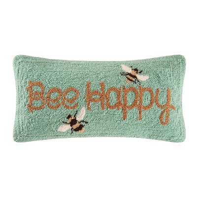 C&F Home 10" x 20" Bee Happy Spring Hooked Pillow