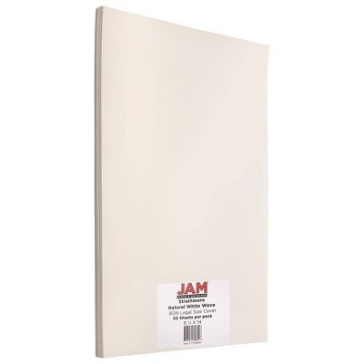 JAM Paper Legal 80lb Cardstock - 8.5 x 14 Coverstock - Natural White Wove Strathmore - 50 Sheets