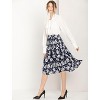 INSPIRE CHIC Women's Floral Print Elastic Waist Office Midi Pleated Skirts - 3 of 4