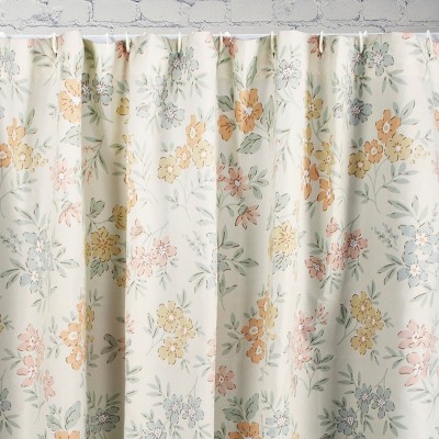 Chloe Floral Botanical Fabric Shower Curtain with Liner, 72" x 72"