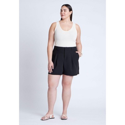 ELOQUII Women's Plus Size The Fluid Crepe Short
