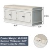 Storage bench w/4 Doors and Adjustable Shelves,ShoeBench w/Removable Cushion & Seating for Entryway Living Room Hallway Bedroom - 2 of 4