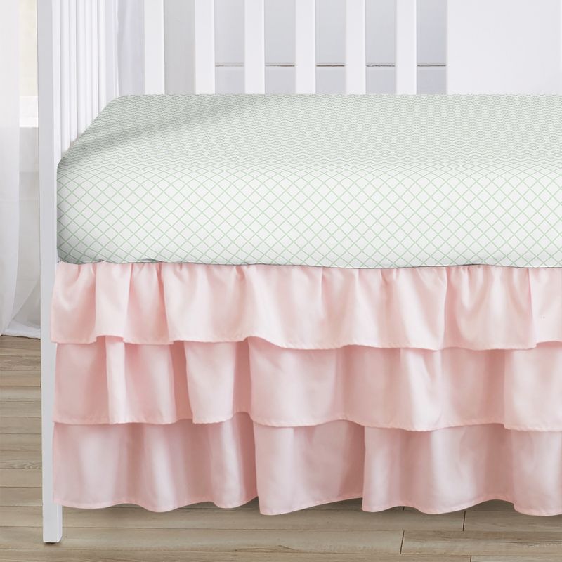 Sweet Jojo Designs Girl Crib Bedding + BreathableBaby Breathable Mesh Liner Deer Floral Pink Green White, 5 of 7