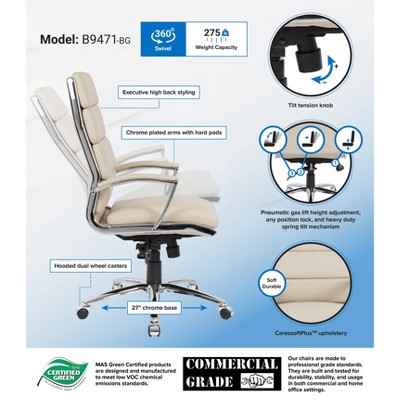 Elegant Beige CaressoftPlus High-Back Executive Swivel Chair