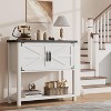 80cm Farmhouse Entry Table with 2 Doors & Lockable Storage - Vintage White Sideboard for Kitchen, Living Room - 2 of 4