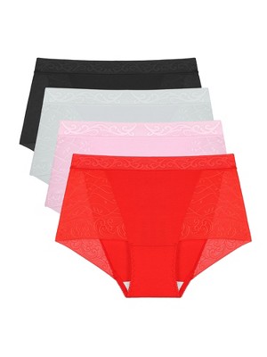 Agnes Orinda Women's Underwear Stretch Packs Lace High Rise Comfort Briefs  : Target