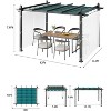 Retractable Aluminum Pergola with Sunshade & Mesh Panels，Durable All-Weather Design, Outdoor Pavilion for Patio, Garden, Deck - 2 of 4