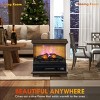 Syemin Indoor Fireplaces Electric Fireplace Stove, 26" Freestanding Fireplace Heater with Overheating Protection, Brown, 26.75"*11.25"*25.75" - 3 of 4