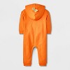 Baby Halloween Pumpkin Hooded Romper - Cat & Jack™ Orange - 2 of 4