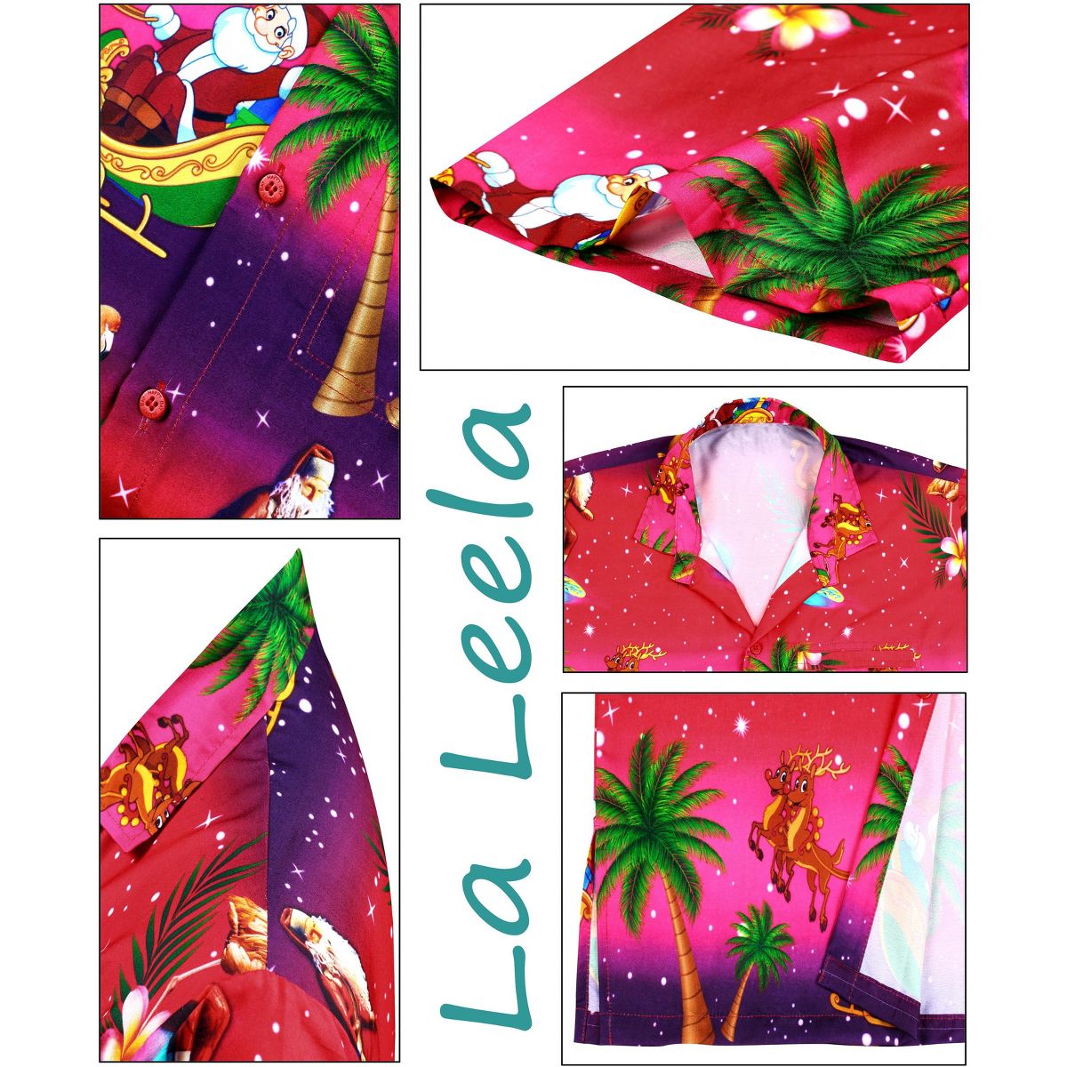 HAPPY BAY Mens Hawaiian Shirts Short Sleeve Button Down Shirt Men's Christmas Hawaii Vacation Casual Beach Shirts for Men Funny - thumbnail 4