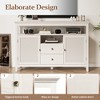 52.8inRattan Sideboard, Boho Farmhouse Storage Cabinet with Adjustable Shelves, Accent Buffet Cabinet for Kitchen - 3 of 4