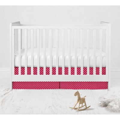 Bacati - Pin Dots Crib/Toddler Bed Skirt - Red