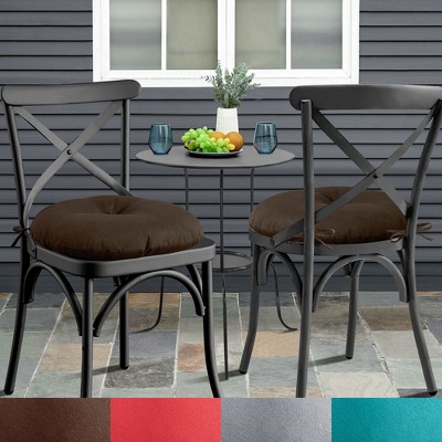 Bistro 15" X 15" Patio Chair Tufted Cushion With Ties by Sweet Home Collection®