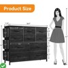 10-Drawer Storage Organizer Fabric Dresser w/Wood Tabletop & Side Pockets Clothing Chest of Drawers - 3 of 4