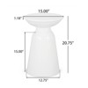 Sevobal Patio Coffee Tables, Outdoor Metal Side Table, Round Accent Table with Weather Resistant, Garden Patio Furniture, White 15"*15"*20.75" - 2 of 4
