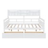 PAGED Twin Size Daybed Wooden Bed Frame Modern Sofa Bed with 2 Storage Drawers and Open Bedside Shelves - 4 of 4