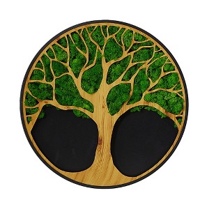 Sevobal Wall Art Life Tree Moss Metal Decor Blending Nature And Elegance Beautifully For Contemporary Spaces, Green, 30"*29"*4.4" - 1 of 4