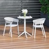 WestinTrends Playa 3-Piece Outdoor Resin Patio Bistro Table Set with Stackable Patio Dining Side Chairs, White - 2 of 4