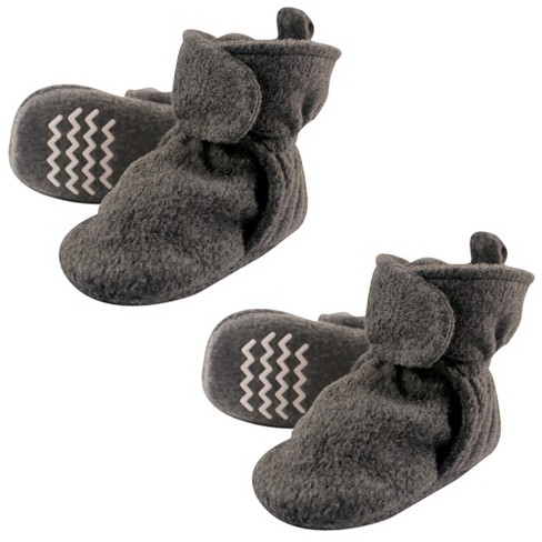 Baby Fleece Booties Newborn Unisex Booties Non-Slip Newborn Infant First Walkers Warm Shoes House Slippers Baby Boys Baby Girls Toddlers Black 6 12 M