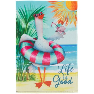 Northlight Beach Duck "Life Is Good" Outdoor Garden Flag 18" x 12.5" - 1 of 4