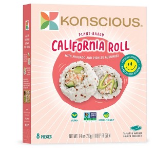 Konscious Frozen Plant-based California Roll with Avocado and Pickled Cucumber - 7.4oz/8ct - 1 of 4