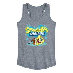 Women's - SpongeBob SquarePants - Logo Stretch Pose Graphic Racerback Tank - 1 of 4