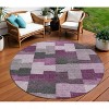 Merlot Mauve And Charcoal Geometric Washable Indoor Outdoor Area Rug - 2 of 4